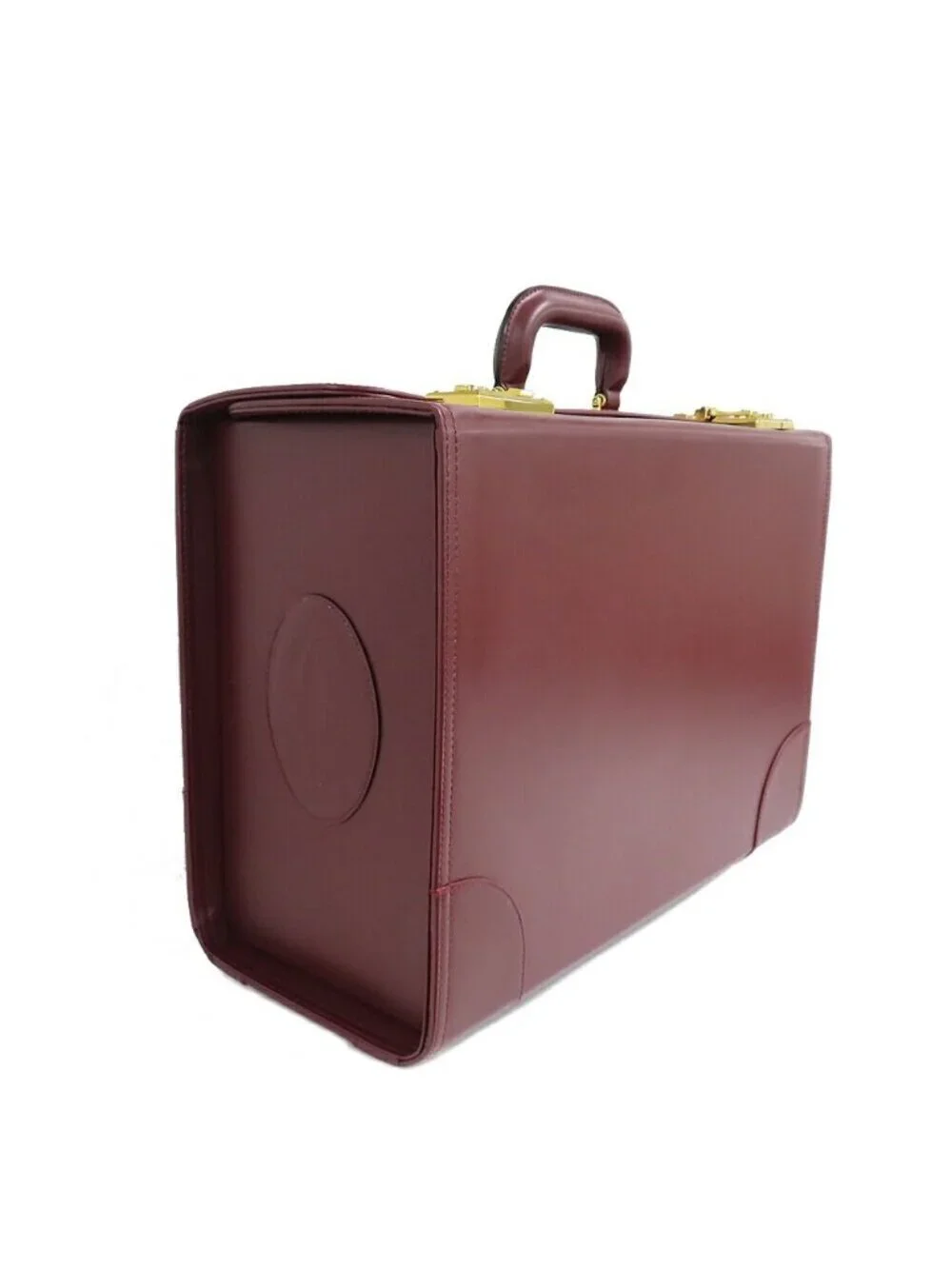 Cartier Flight Case Vintage Burgundy Leather Large Handbag